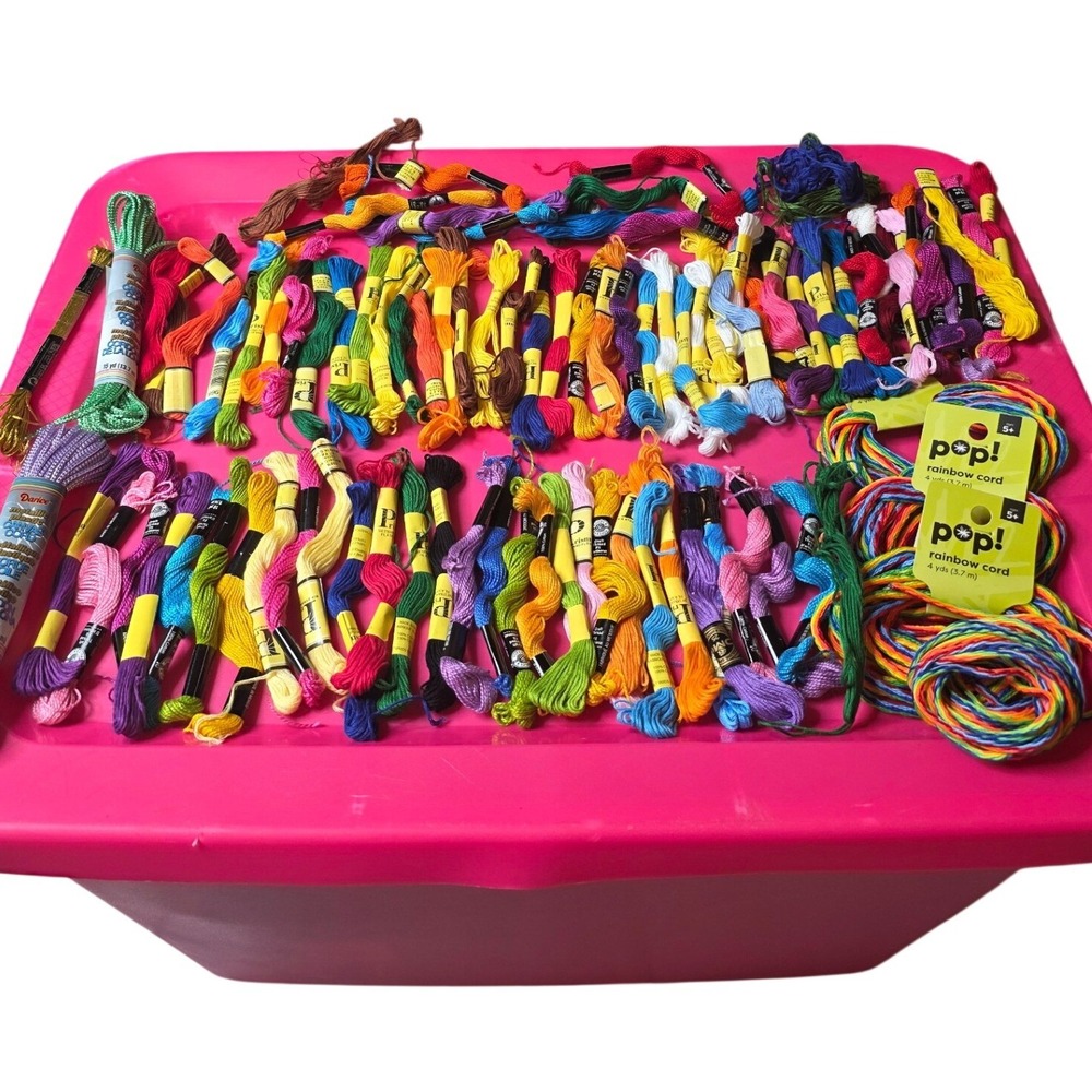 Prism DMC‎ Embroidery Floss Lot Darice Metallic Cord Pop Rainbow Craft Thread 80
